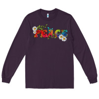 Plum Lgbtq Peace With Daisy Long Sleeve Tee - BundleAndBundleShop