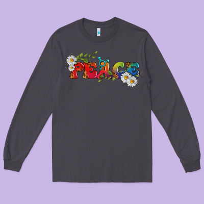 Lgbtq Peace With Daisy Long Sleeve Tee Designed By Bundleandbundleshop