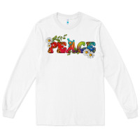 White Lgbtq Peace With Daisy Long Sleeve Tee - BundleAndBundleShop
