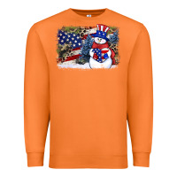 Carrot Patriotic snowman background 4th of july Premium Sweatshirt - HowdyJamesFarm