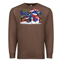Chestnut Patriotic snowman background 4th of july Premium Sweatshirt - HowdyJamesFarm