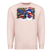 Pale Pink Patriotic snowman background 4th of july Premium Sweatshirt - HowdyJamesFarm