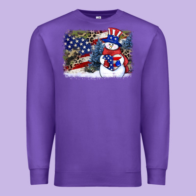 Patriotic Snowman Background 4th Of July Premium Sweatshirt Designed By Howdyjamesfarm