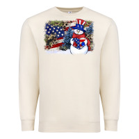 Sandshell Patriotic snowman background 4th of july Premium Sweatshirt - HowdyJamesFarm