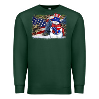 Sports Green Patriotic snowman background 4th of july Premium Sweatshirt - HowdyJamesFarm