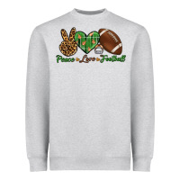 Heather Grey peace love football Heavyweight Sweatshirt - BundleAndBundleShop