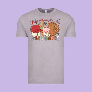 Take Me Out To The Ballgame Vintage Tee Designed By Maliassmallbusiness