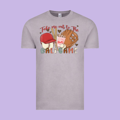 Take Me Out To The Ballgame Vintage Tee Designed By Maliassmallbusiness