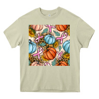 Mossy breast cancer awareness with pumpkin and leopard seamless pattern Heavy Core Tee - BundleAndBundleShop