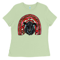 Valentines Black Angus  Rainbow Ladies Tee | Teevron