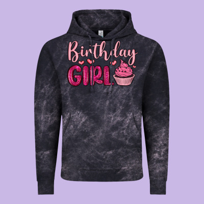 Birthday Girl Cupcake Vintage Hoodie Designed By Maliassmallbusiness