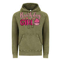 Vintage Olive birthday girl cupcake Vintage Hoodie - MaliasSmallBusiness