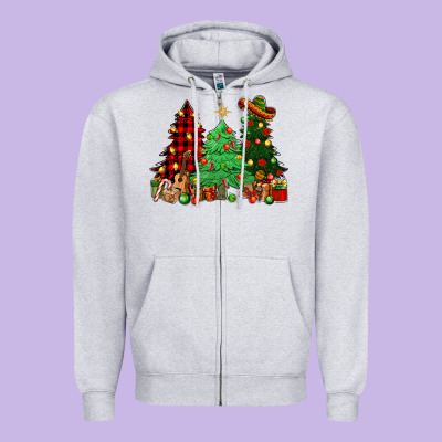 Mexican Christmas Trees Zipper Hoodie Designed By Nancycooperartshop