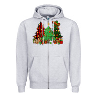 Heather Grey Mexican Christmas trees Zipper Hoodie - NancyCooperArtShop