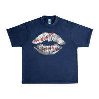 Navy baseball lips Urban Heavy Tee - AdoDesignShop
