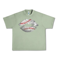Oil Green baseball lips Urban Heavy Tee - AdoDesignShop