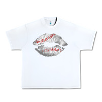 White baseball lips Urban Heavy Tee - AdoDesignShop
