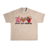 French Oak peace love makeup Urban Heavy Tee - MaliasSmallBusiness
