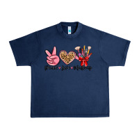 Navy peace love makeup Urban Heavy Tee - MaliasSmallBusiness