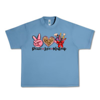 Pebble Blue peace love makeup Urban Heavy Tee - MaliasSmallBusiness