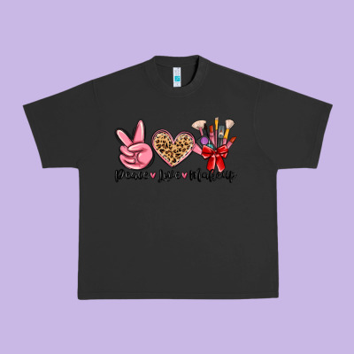 Peace Love Makeup Urban Heavy Tee Designed By Maliassmallbusiness