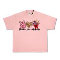 Salmon peace love makeup Urban Heavy Tee - MaliasSmallBusiness