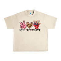 Sandshell peace love makeup Urban Heavy Tee - MaliasSmallBusiness