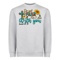 Heather Grey do not fear for i am with you Heavyweight Sweatshirt - BundleAndBundleShop