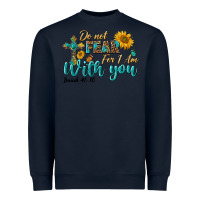 Navy do not fear for i am with you Heavyweight Sweatshirt - BundleAndBundleShop