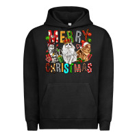 Pigment Black Merry christmas cats Urban Hoodie - FaDigitalArtStudio