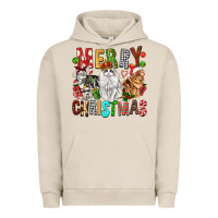 Pigment French Oak Merry christmas cats Urban Hoodie - FaDigitalArtStudio
