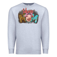 Heather Grey Show mom pig Premium Sweatshirt - CowGirlArtShop