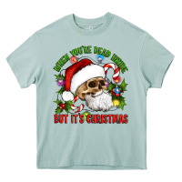 Arona When You're Dead Inside But It's Christmas Hippie Skeleton Santa Heavy Core Tee - Artiststas