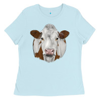 Baby Blue simmental Ladies Tee - JahusDesignShop