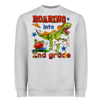 Heather Grey roaring into 2nd grade Heavyweight Sweatshirt - BundleAndBundleShop
