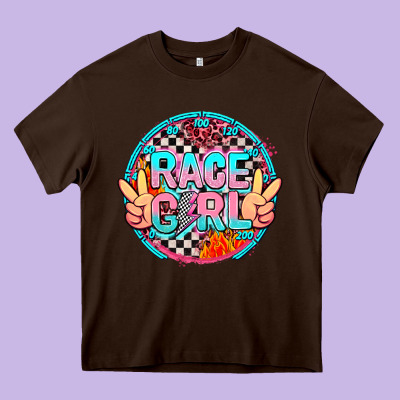 Race Girl Heavy Core Tee Designed By Adodesignshop