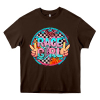 Chocolate Brown race girl Heavy Core Tee - AdoDesignShop