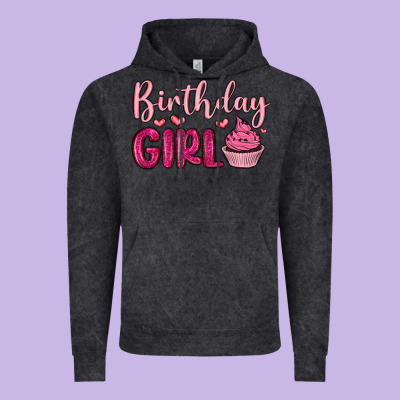 Birthday Girl Cupcake Vintage Hoodie Designed By Maliassmallbusiness