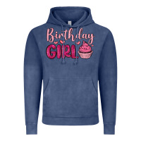 Vintage Denim birthday girl cupcake Vintage Hoodie - MaliasSmallBusiness