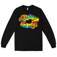 Black Lgbtq Pride Rainbow Lips Long Sleeve Tee - BundleAndBundleShop