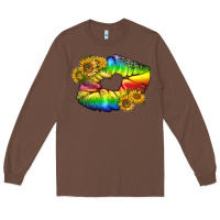 Chestnut Lgbtq Pride Rainbow Lips Long Sleeve Tee - BundleAndBundleShop
