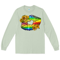 Matcha Lgbtq Pride Rainbow Lips Long Sleeve Tee - BundleAndBundleShop