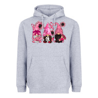 Heather Grey breast cancer gnomes Heavyweight Hoodie - CowGirlArtShop