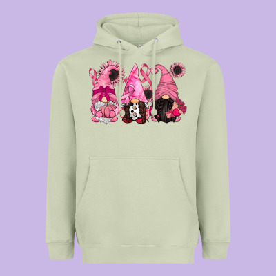 Breast Cancer Gnomes Heavyweight Hoodie Designed By Cowgirlartshop