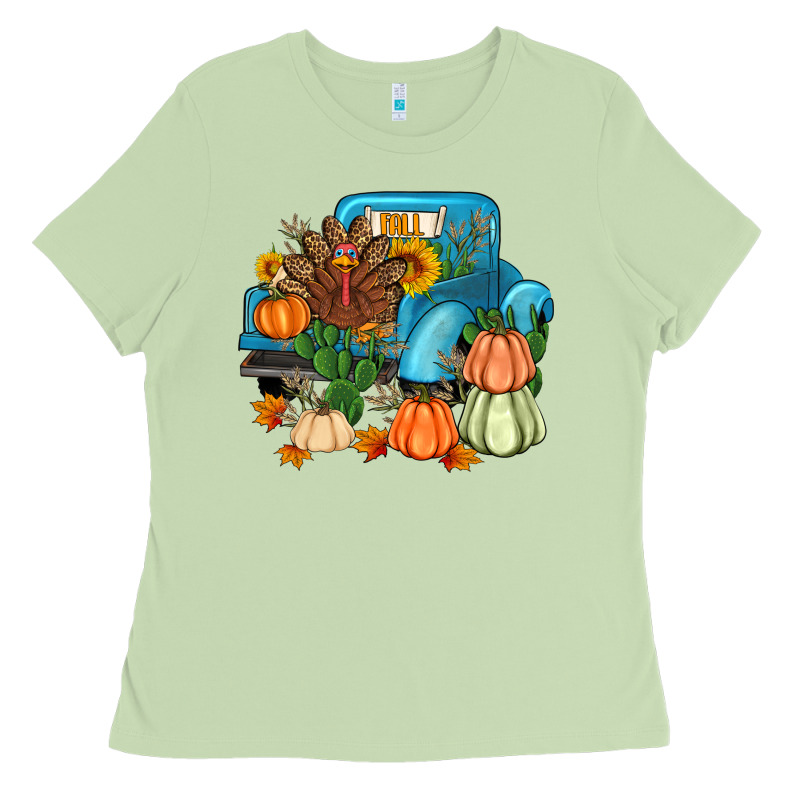 Thanksgiving Turkey Truck Ladies Tee by Artiststas | Teevron