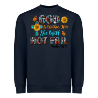 Navy god is within her she will not fail Heavyweight Sweatshirt - BundleAndBundleShop