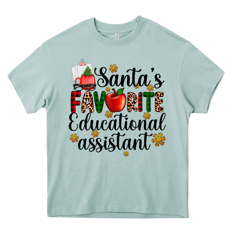 Santa's Favorite Educational Assistant Heavy Core Tee by AdoDesignShop | Teevron
