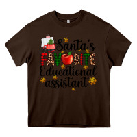 Chocolate Brown santa's favorite educational assistant Heavy Core Tee - AdoDesignShop