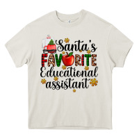 Cream santa's favorite educational assistant Heavy Core Tee - AdoDesignShop