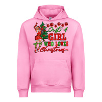 Fuchsia Pink Just A Girl Who Loves Christmas Urban Hoodie - FaDigitalArtStudio